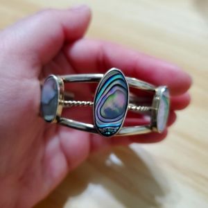 Vintage silver abolone cuff